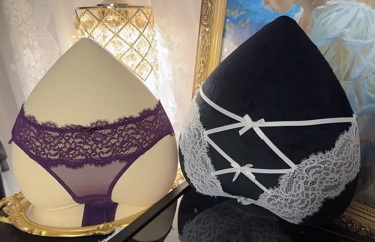 法式小众后露交叉小蝴蝶结内裤