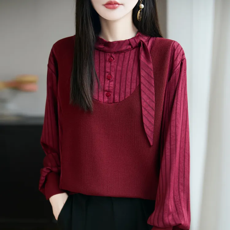 微胖mm春秋大码女士毛衣遮肚子巨显瘦系带上衣早秋内搭针织打底衫