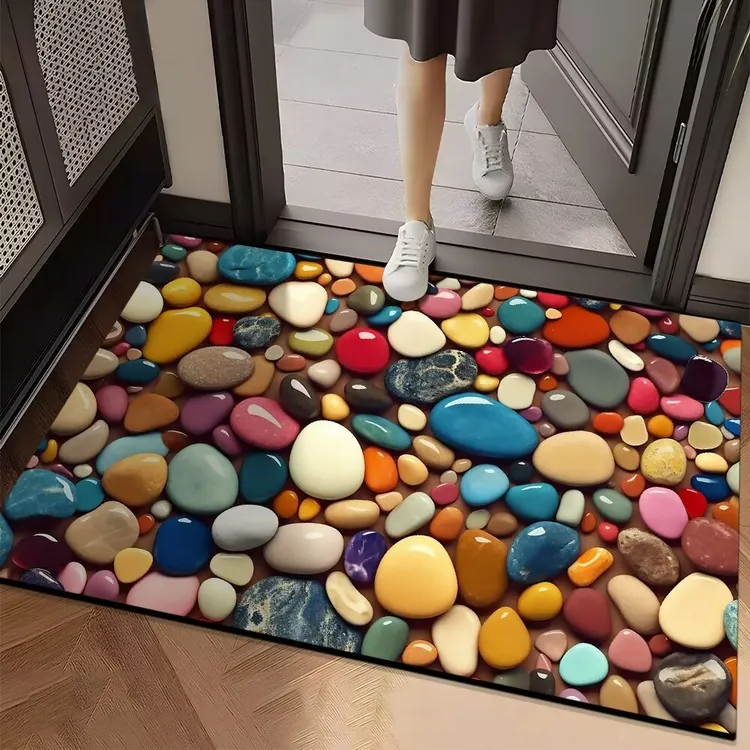 硅藻泥5D立体加厚耐磨吸水垫卫生间浴室门垫入户进门地垫大门口垫