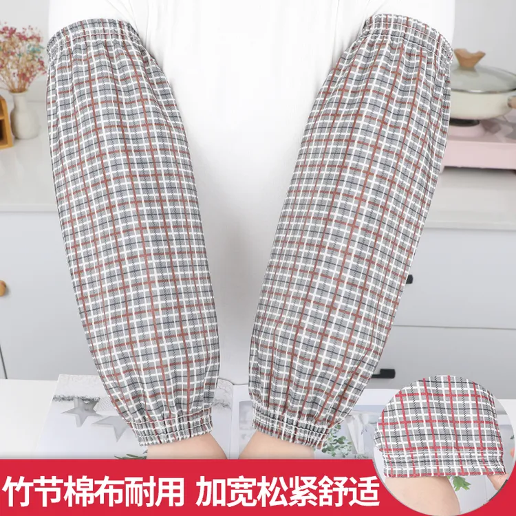 竹节棉袖套干活用的男女款上班耐脏工作耐磨纯棉护袖秋冬厨房套袖