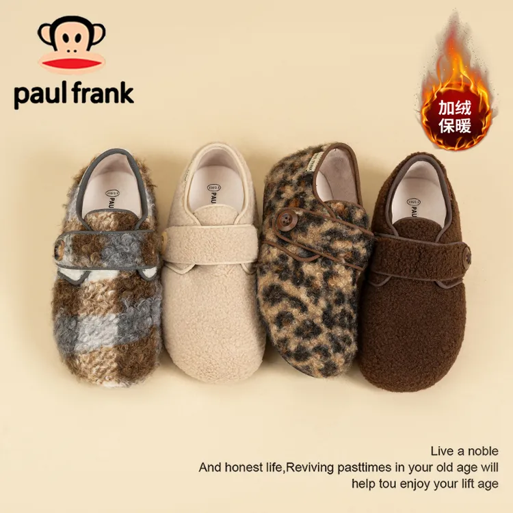大嘴猴【勃肯拖系列】勃肯鞋毛毛拖鞋加绒棉鞋原创设计冬天保暖女鞋