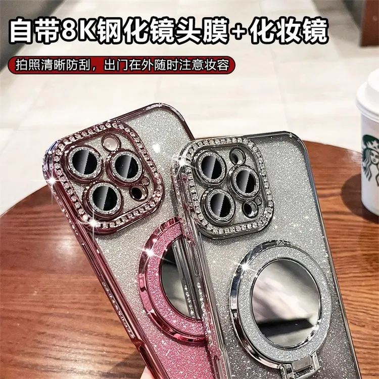 奢华水钻适用苹果15promax手机壳2025新款iPhone14镜头全包16pro