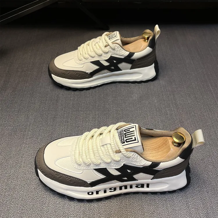 男鞋2025秋季老爹鞋时尚潮鞋厚底阿甘鞋休闲运动网红增高老爹鞋男