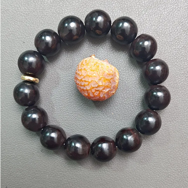 云南23年老陈子野生老树无患子近圆手串手持佛珠念珠菩提子飘红紫