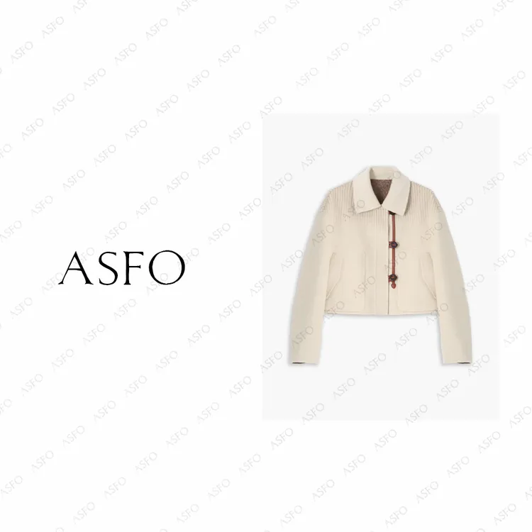 【AS小爱玛】25原创定制拼接真皮双色拉毛双面呢外套AS25DMNWT00553