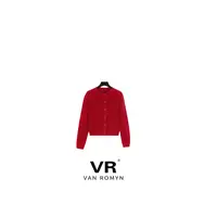 【VR莉娜】509037/100%纯绵羊毛圆领高智风穿搭开衫毛衣