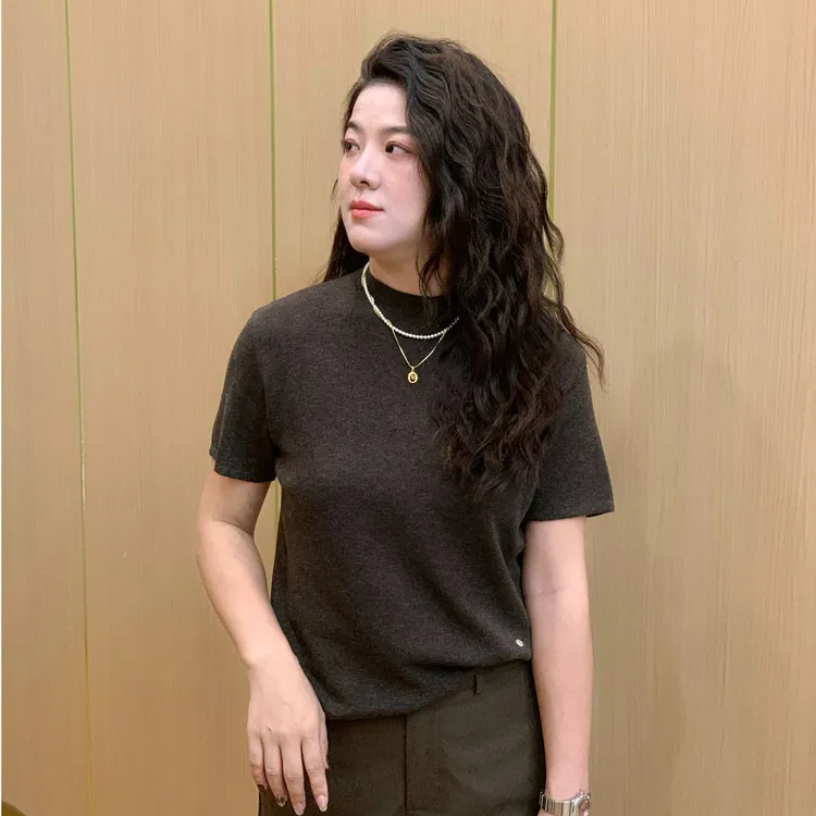 WenWen小个子简约显瘦韩系秋季穿搭打底内搭高领针织上衣4251