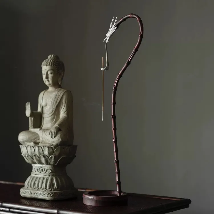 手工大漆竹制龙挂香造型独特线香插通用