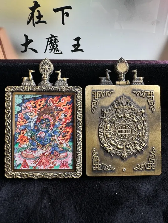 藏卡矿物质颜料六臂大黑天纯手绘唐卡