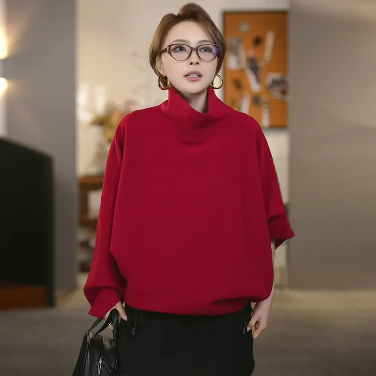 溶溶【静谧绯诗】RONGRONG 奢选绵羊毛软糯圈圈肌理茧套头衫25C8752