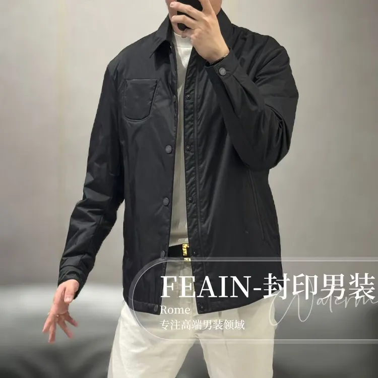 【桑蚕丝绵羊皮】高端男士一手长桑蚕丝填充绵羊皮大衣8213