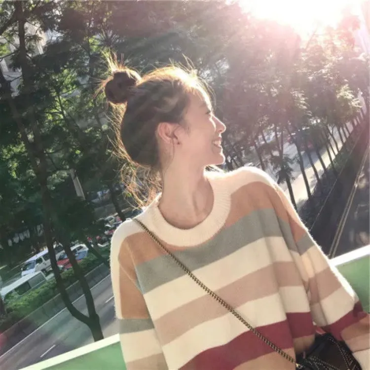 新款网红慵懒风宽松洋气很仙的百搭上衣内搭毛衣女秋冬装