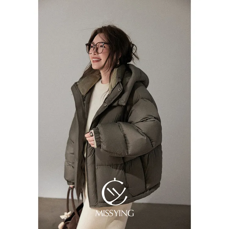 应小姐黑标【纽约叙事】微胖大码90绒子鹅绒服显瘦冬季设计感羽绒服