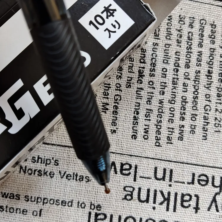 派通黑武士BLN125按动中性笔2支0.5黑色+1支替芯  速干考试  