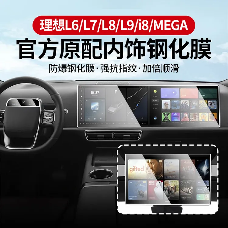 hooti理想i6/i8/L6/L7/L8/L9钢化膜中控导航内饰屏幕保护膜配件品