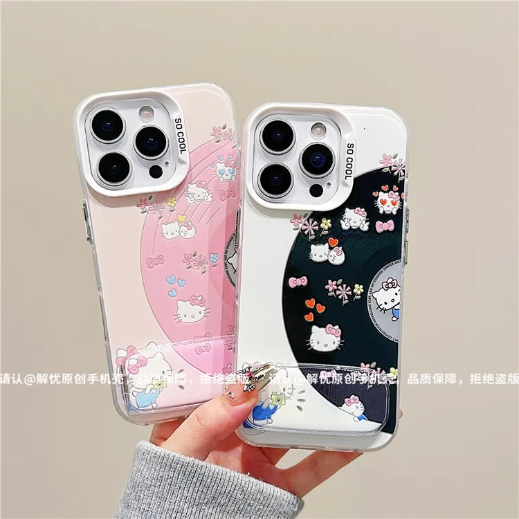 凯蒂猫唱片支架适用苹果17手机壳新款华为可爱vivo卡通小米15oppo