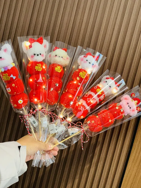 小红书同款糖葫芦扭扭棒小狗材料包花束手工DIY节日礼物摆摊神奇