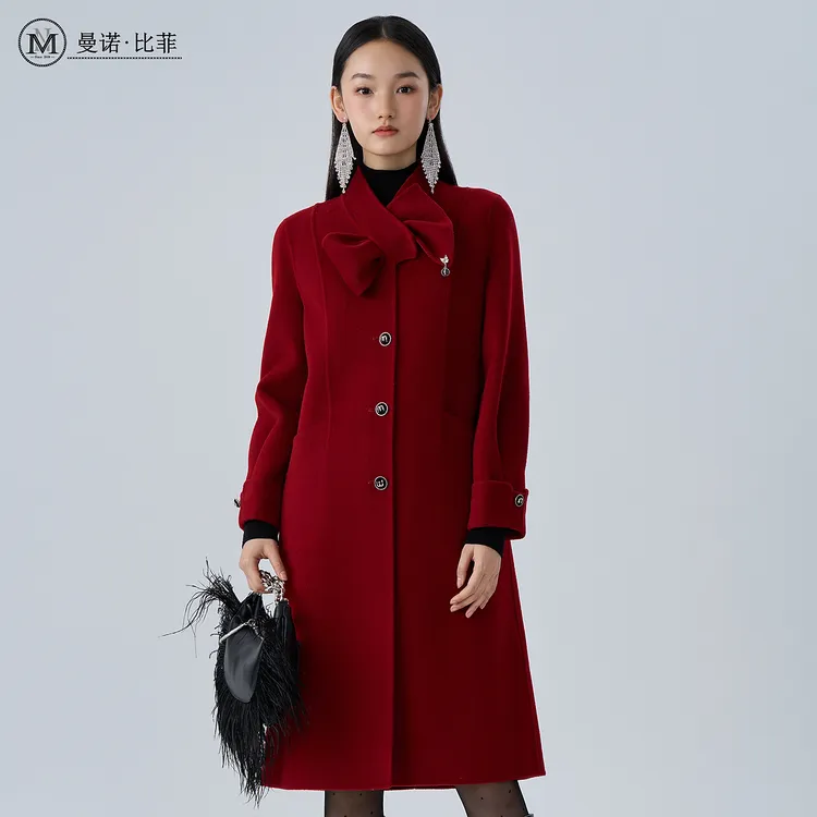 【达人专属】冬季高级感直筒长款双面呢外套MFEG146157