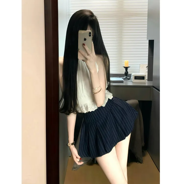 财阀千金清冷感贵系衣服贵气名媛风女装洋气套装女夏季裙子两件套