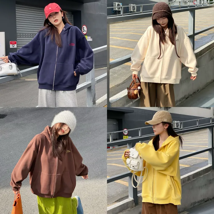 T-GEY【四叶草】慵懒复合大版连帽卫衣外套
