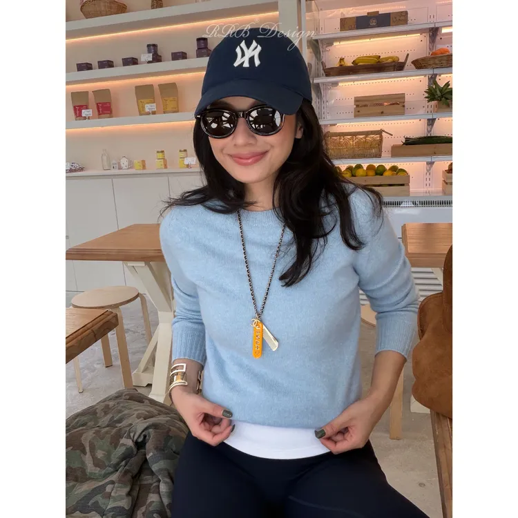 RRB Design  「温暖故事」山羊绒绵羊毛混纺宽松显瘦套头长袖针织衫