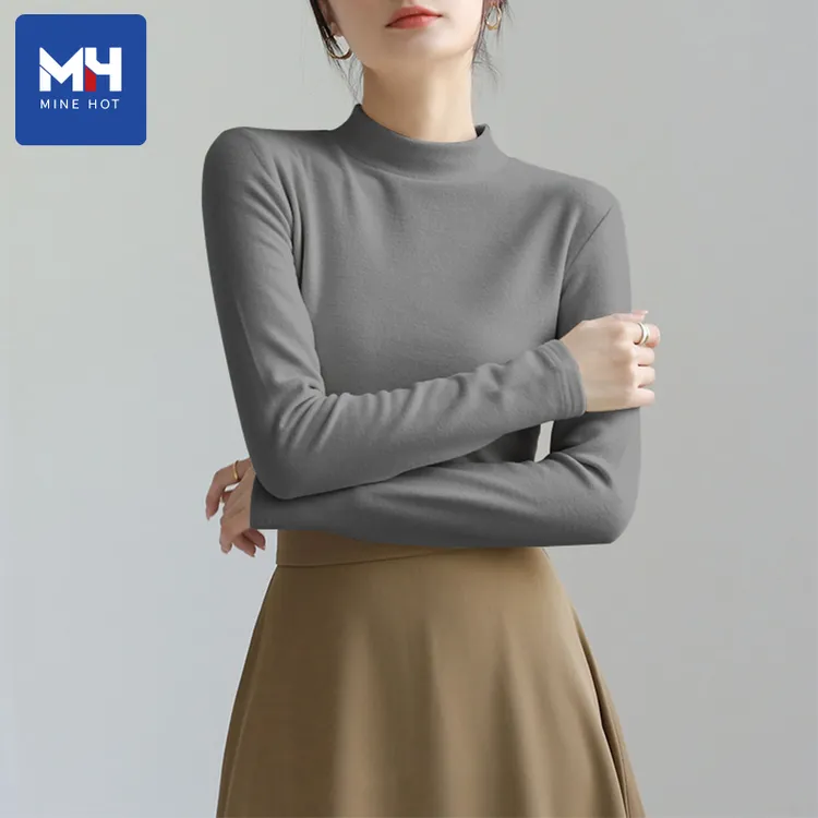 唐狮集团MH半高领德绒打底衫女2025新款春秋时尚内搭长袖通勤T恤S