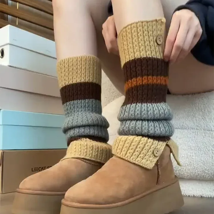 雪地靴袜套女2024新款秋冬季堆堆袜腿套女款小腿袜子毛线针织脚套