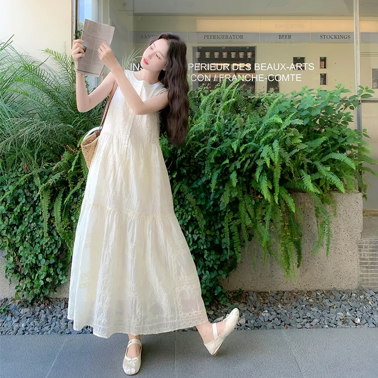 法式超仙甜美无袖背心连衣裙女2025夏季新款今年流行漂亮超火裙子