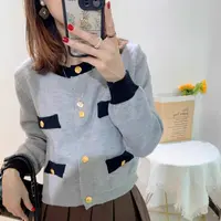 564 小香风针织开衫女2025年秋装新款时尚气质毛衣外套