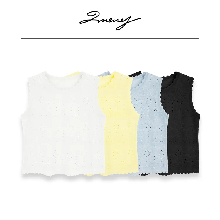 LMENY海浪叙述~立体海浪花纹显瘦无袖针织马甲25AM017