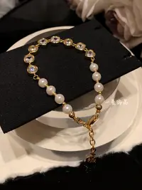 铜合金仿珍珠手链 精致微镶珠珠衔接手链MZ4030