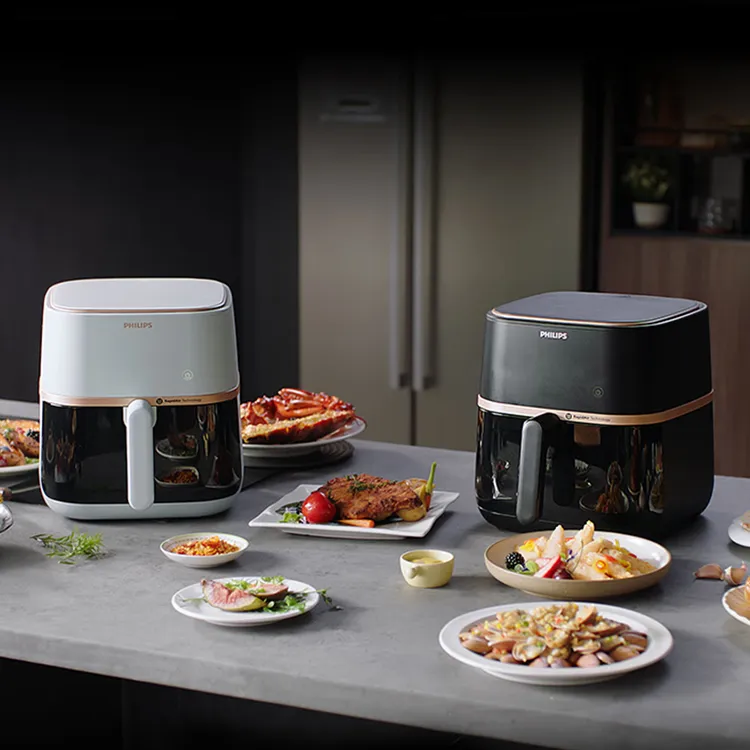 飞利浦空气炸锅HD9455家用全自动可视5L大容量烘烤炸焗一体薯条机