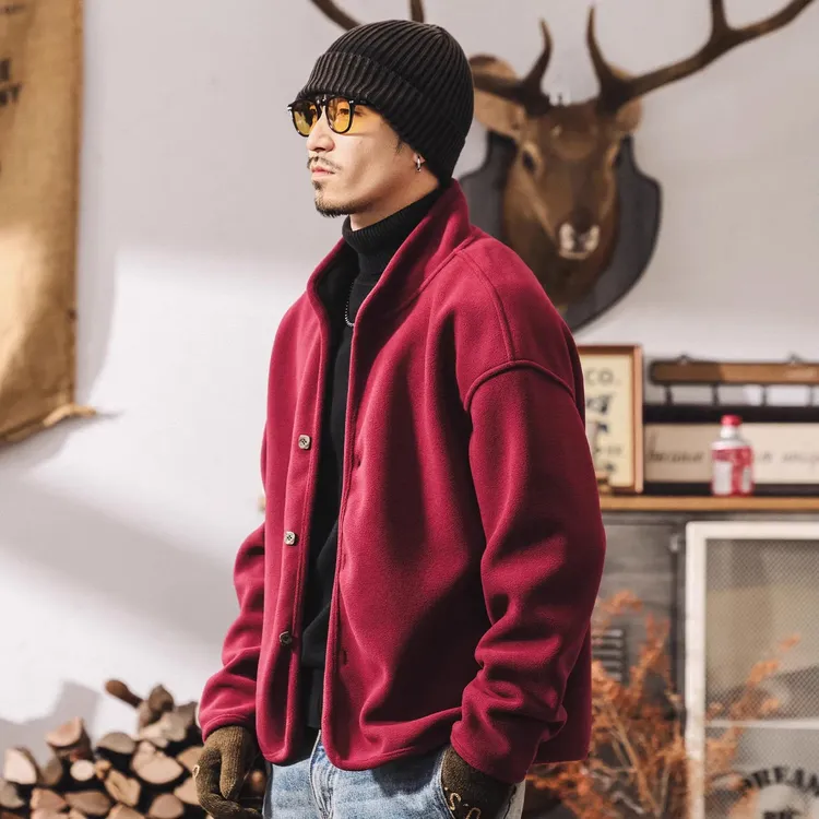 美式复古重磅摇粒绒男士外套冬季新款休闲潮牌保暖内胆户外抓绒衣