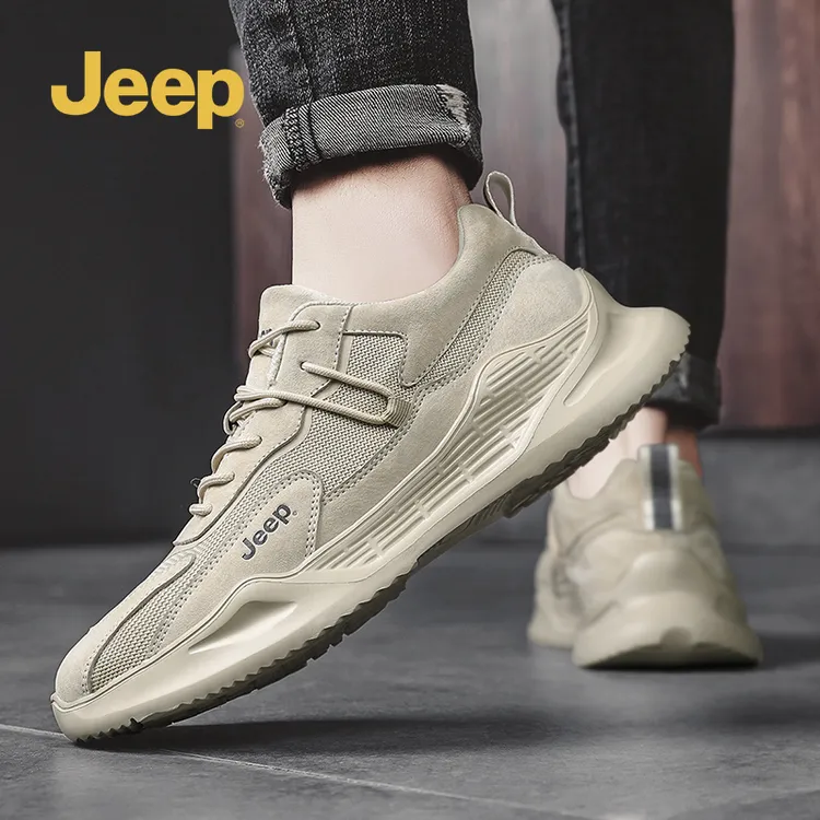 jeep吉普老爹鞋2025新款秋季透气运动休闲跑步厚底网面复古潮鞋子