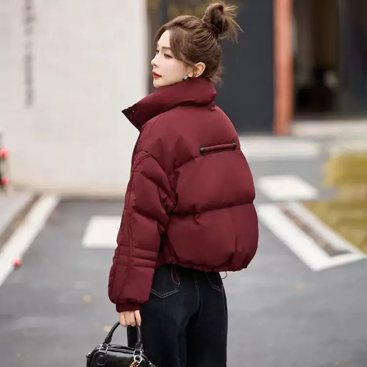 短款羽绒服女小个子冬装2024新款韩版时尚立领白鸭绒外套高端外套