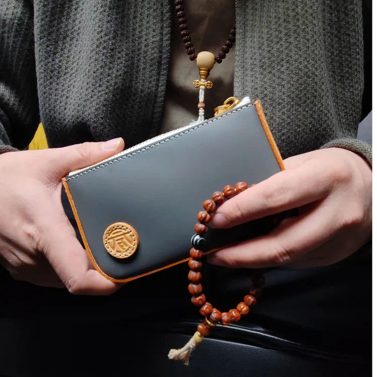 元夙造物牛皮文玩收纳袋手包真牛皮文玩包核桃星月 手工保养工具