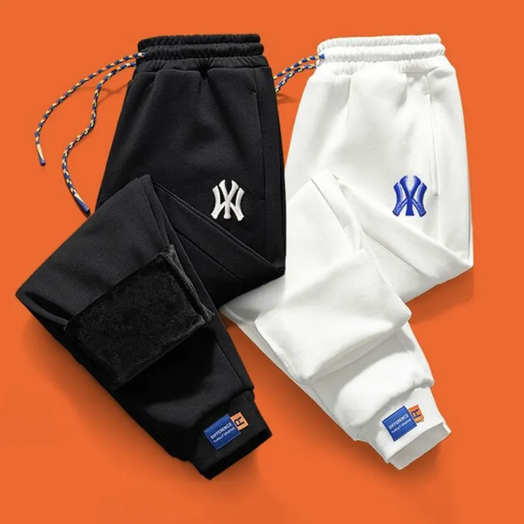 奥特莱斯丨2折丨男女秋冬正品重磅纯棉刺绣休闲运动卫裤微弹束口