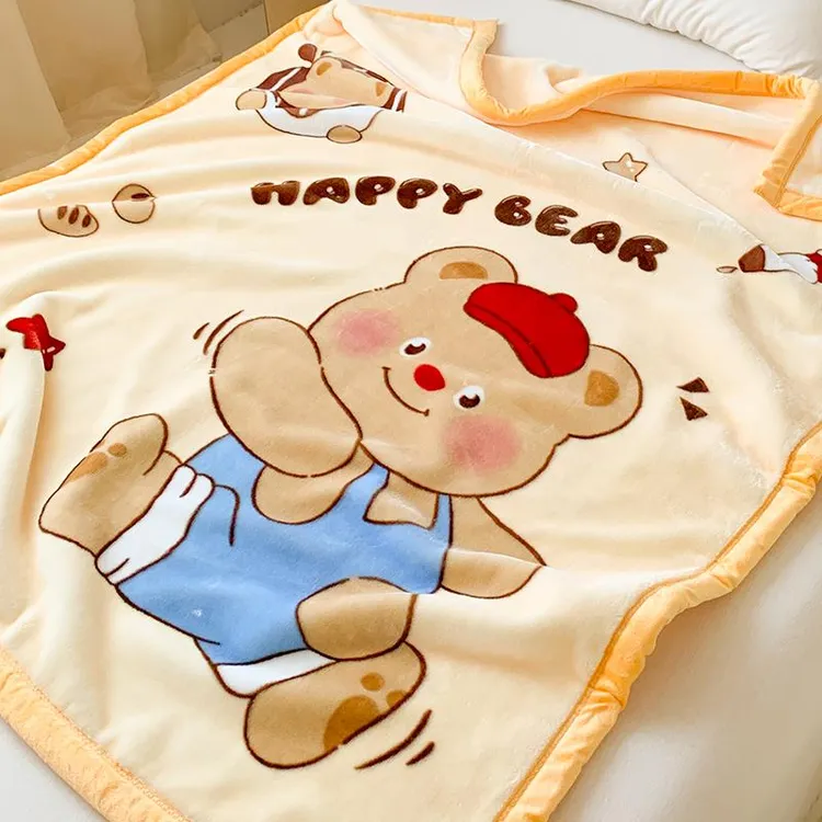 范哲萨-双层加厚儿童毛毯秋冬季婴儿宝宝盖毯小被子幼儿园午睡