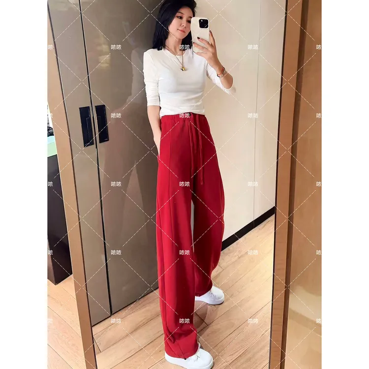 哝NONG-【字母设计休闲裤】2025秋冬字母设计休闲抽绳裤01792466