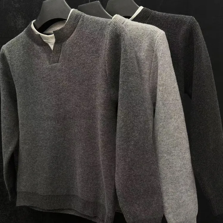 【Aysa男装】男款毛衣针织假两件常规秋冬针织衫休闲衫