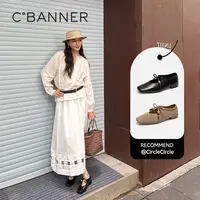 千百度方头玛丽珍鞋女2025秋季新款低跟芭蕾舞浅口小香风休闲单鞋