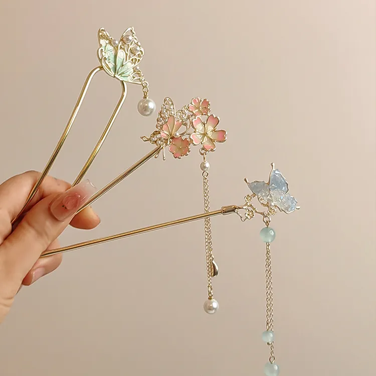 中式发饰古风发簪现代簪子流苏新款步摇旗袍汉服盘发头饰高级发钗