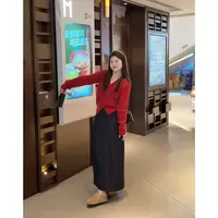 秋季新款小香风大码V领针织长袖开衫毛衣气质波点半身裙大码女装