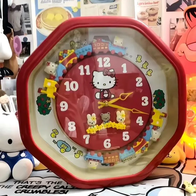 HelloKitty【可爱八边挂钟】小火车玩具挂钟质量时钟创意玩具挂钟