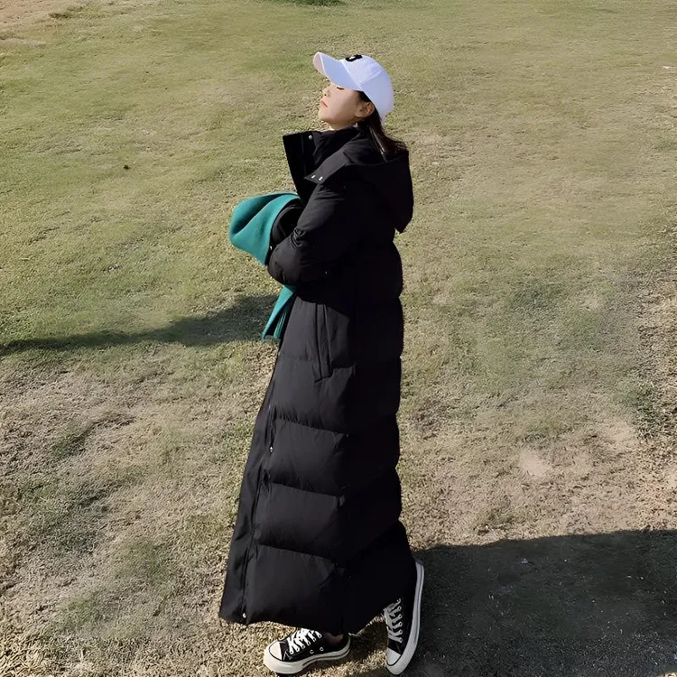 秋冬新款长款棉服过膝加厚爆款棉袄女显瘦高个子女款韩版棉衣外套