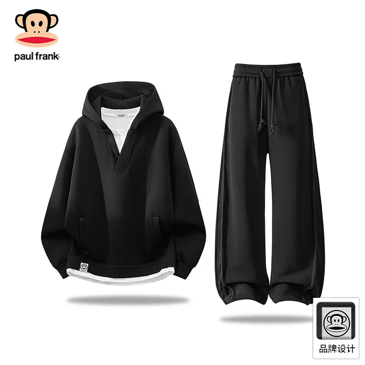 PaulFrank/大嘴猴运动跑步套装男款秋季休闲假两件卫衣卫裤一整套