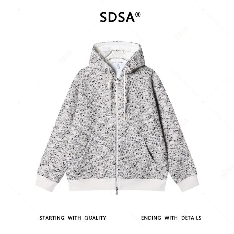 SDSA男士秋冬新款痞帅男装韩版彩色拉链连帽卫衣外套百搭时尚情侣