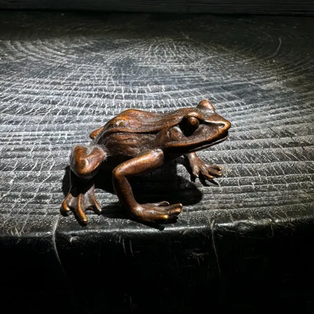 青蛙茶宠摆件呱呱来财复古创意茶玩茶道可爱个性手把件中式茶室