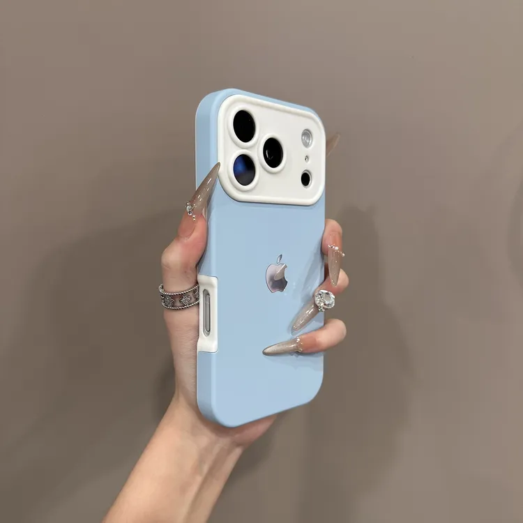 高级秒变17撞色磨砂肤感适用苹果17promax手机壳iPhone16全包15新