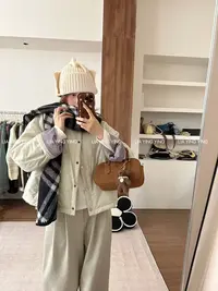 【雪媚娘】袖口撞色*多色短款棉服～店铺就一个棉衣～因为太好看啦！